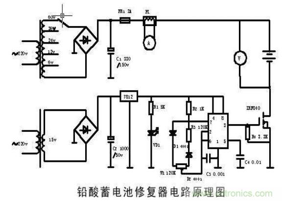 電動(dòng)車蓄電池修復(fù)器電路