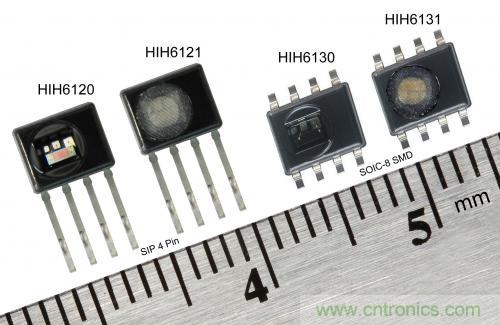 圖2：霍尼韋爾HumidIcon數(shù)字式溫濕度傳感器在單一小型封裝內(nèi)集成兩大功能，能在2.3Vdc低電壓下運(yùn)行
