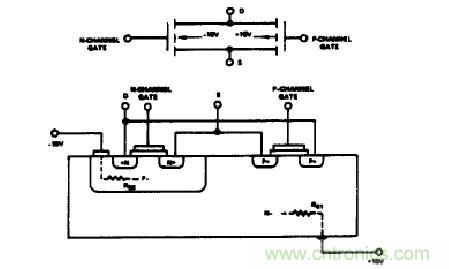 典型CMOS輸出開關(guān)單元的電路圖及截面圖