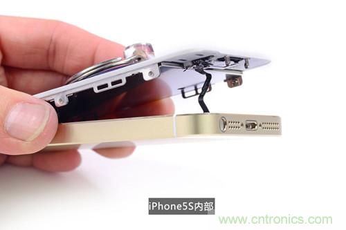 土豪金iPhone 5S拆解：內(nèi)部結(jié)構(gòu)升級，維修難度增加