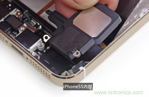 土豪金iPhone 5S拆解：內(nèi)部結(jié)構(gòu)升級，維修難度增加