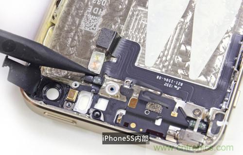 土豪金iPhone 5S拆解：內(nèi)部結(jié)構(gòu)升級，維修難度增加