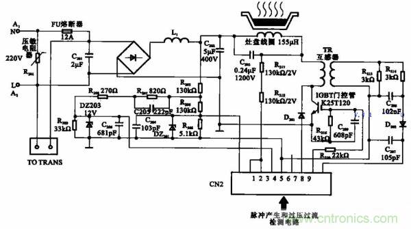 電磁灶的檢測控制電路