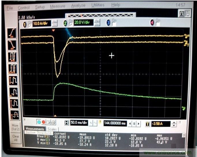 測試電壓35V和電流18.85A