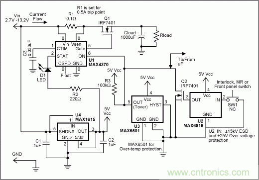 非常靈活的系統(tǒng)故障保護(hù)電路設(shè)計方案