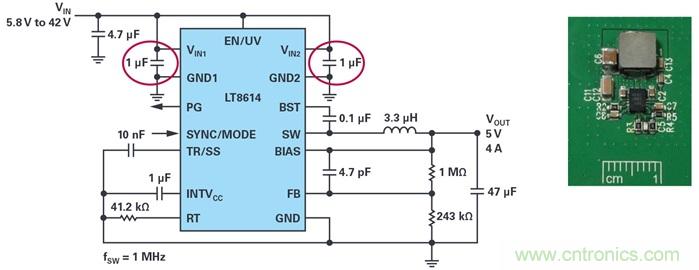 是否可以將低EMI電源安裝到擁擠的電路板上？