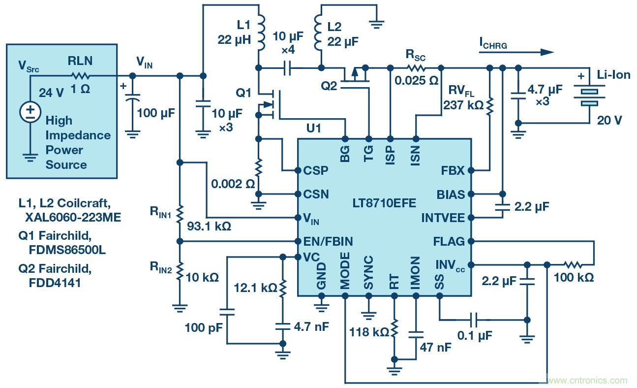 LT8710多功能 DC/DC控制器解決了高阻抗、超長(zhǎng)工業(yè)電源線的電壓降問題