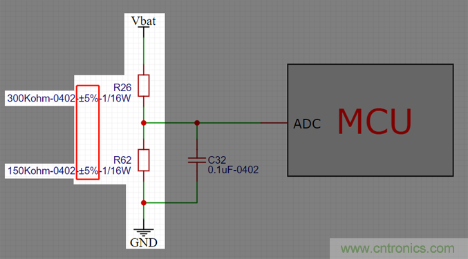 電池電壓偵測電路“踩坑”：分壓電阻的精度竟然是5%，不是1%