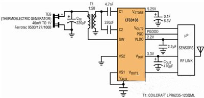 基于無(wú)線傳感器超低功率能量收集器的供電系統(tǒng)設(shè)計(jì)